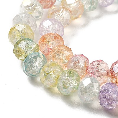 Transparent Crackle Glass Beads Strands CCG-L050-01A-09-1