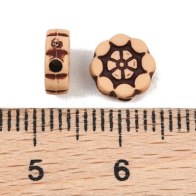 Opaque Acrylic Imitation Wood Beads AC-CBAB80E-01E-1