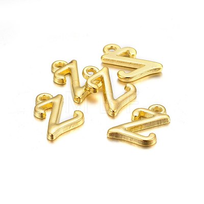 Golden Plated Alloy Letter Pendants X-PALLOY-J718-01G-Z-1