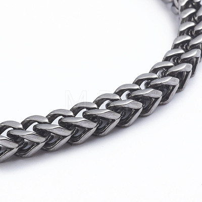 Men's 304 Stainless Steel Wheat Chain & Cuban Link Chain Necklaces NJEW-L173-001-AS-1