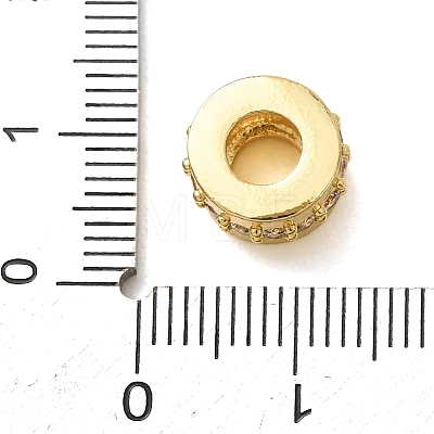Brass Micro Pave Cubic Zirconia European Beads CU-CBA0A9C-08G-B-1