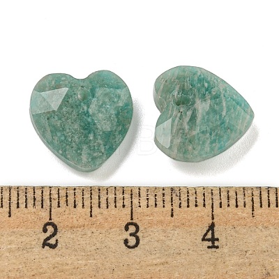 Natural Amazonite Faceted Heart Charms G-G123-01A-1