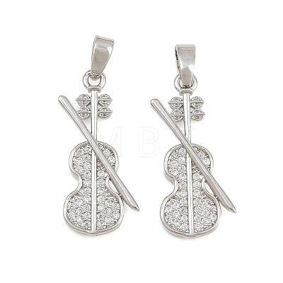 Brass Micro Pave Clear Cubic Zirconia Pendants CU-CBABDE1-16P-1