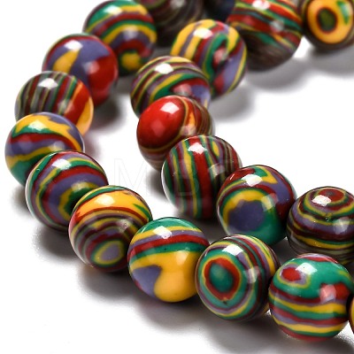 Synthetic Malachite Beads Strands G-I199-32-10mm-G-1