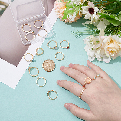2 Sets 2 Style Alloy Finger Rings Sets RJEW-UN0003-03G-1