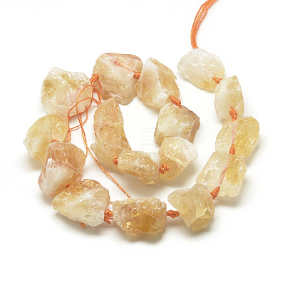 Natural Citrine Beads Strands G-R421-11-1