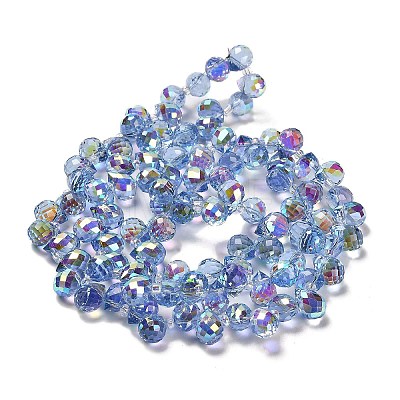 Electroplate Glass Beads Strands EGLA-D030-17B-1