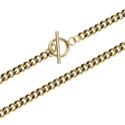 Brass Curb Chain Bracelets & Necklaces Sets NJEW-SZ0001-03G-A-1
