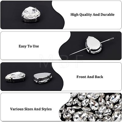 160Pcs 10 Style Sew on Rhinestone RGLA-CA0001-11-1