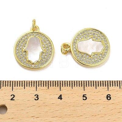 Brass Micro Pave Clear Cubic Zirconia Pendants KK-K365-02F-G-1