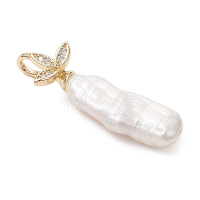 Baroque Natural Nucleated Keshi Pearl Pendants PALLOY-JF05192-1