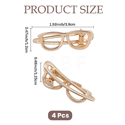 4Pcs Alloy Alligator Hair Clips PHAR-CP0001-31G-1