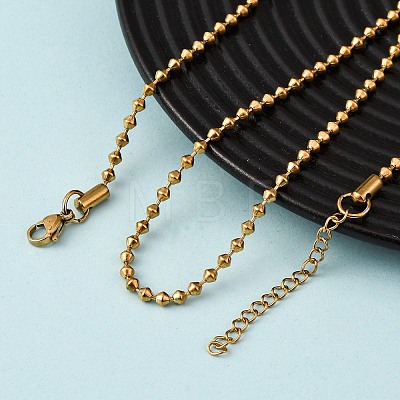 3MM 304 Stainless Steel Saucer Chain Necklaces NJEW-P338-04G-1