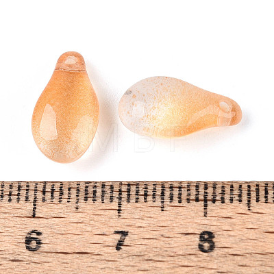 Transparent Glass Teardrop Charms GLAA-T030-03B-1