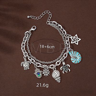 Alloy Cable Chain Double-Layer Bracelets WGE50A5-01-1