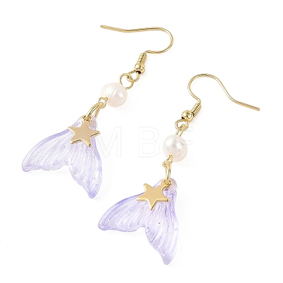 Glass Dangle Earrings EJEW-JE07309-1