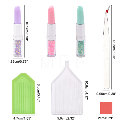 Lipstick Shape Plastic Nail Art Rhinestones Picker Pen MRMJ-FH0001-08-1