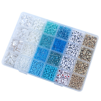 DIY 24 Style Acrylic & ABS Beads Jewelry Making Finding Kit DIY-NB0012-02D-1