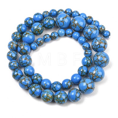 Synthetic Gold Line Turquoise Graduated Beads Strands GG-CBA2AE1-A03-B-1