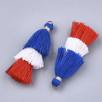 Polycotton(Polyester Cotton) Tassel Pendant Decorations FIND-T018-27-1