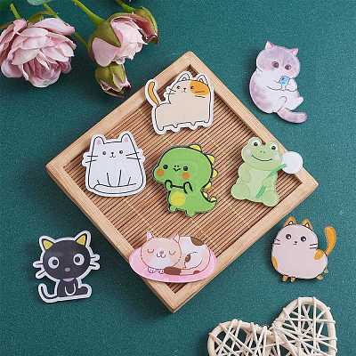 13Pcs 13 Style Dinosaur & Cat & Frog Acrylic Brooch Pin JEWB-SZ0001-83-1