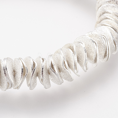 Brass Textured Beads Stretch Bracelets X-BJEW-D316-01-1