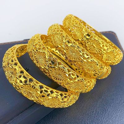 4Pcs Brass Alloy Bangles for Women WGEEFE8-08-1