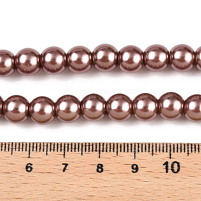 Baking Painted Pearlized Glass Pearl Round Bead Strands HY-Q330-8mm-92-1