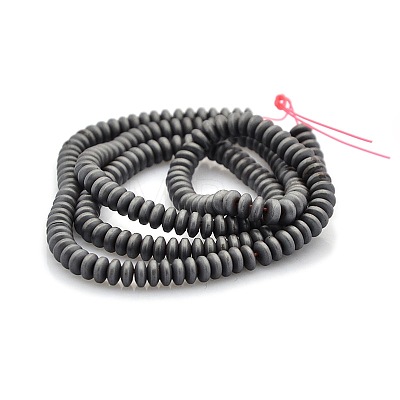 Matte Style Electroplate Non-magnetic Synthetic Hematite Rondelle Beads Strands G-M079-02-1