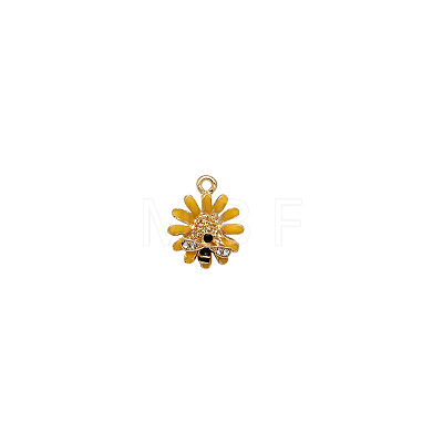 Golden Tone Alloy Enamel Pendants PW-WGF7304-03-1