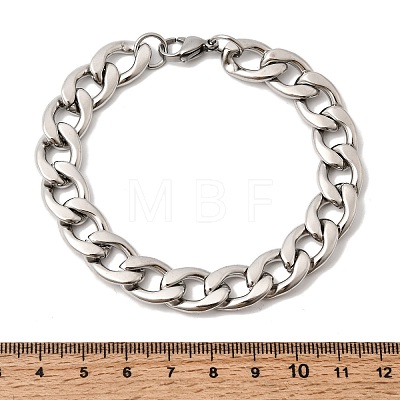 201 Stainless Steel Curb Chain Bracelets for Men STAS-T077-22B-03P-1