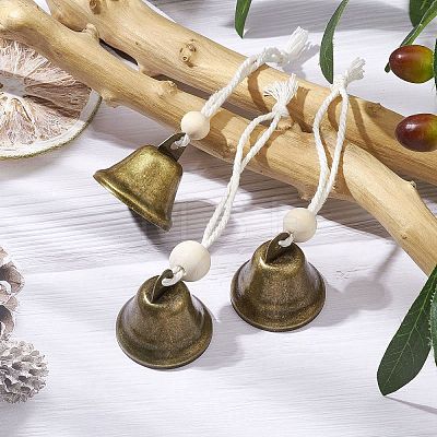 3Pcs 3 Styles Iron Bell Pendant Decorations HJEW-JM02174-1