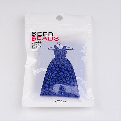 6/0 Opaque Colours Round Glass Seed Beads X-SEED-A010-4mm-48-1