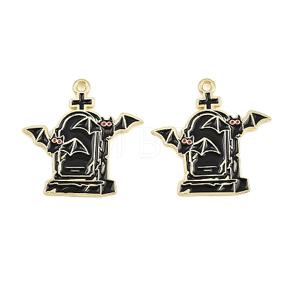 Alloy with Black Enamel Pendants AL-CBA2919-02G-04-1