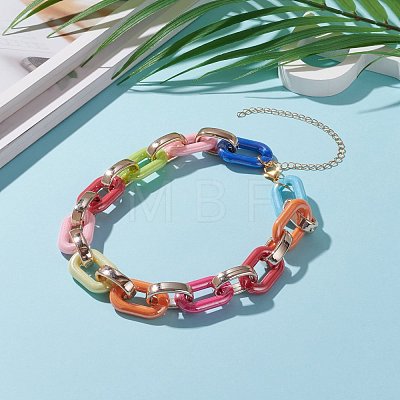 Acrylic & CCB Plastic Cable Chain Necklaces NJEW-JN03284-1