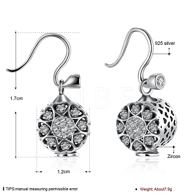 925 Sterling Silver Earrings EJEW-BB17737-1