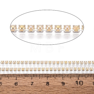 Iron & ABS Plastic Imitation Pearl Tennis Chains CH-Q006-01A-03-1
