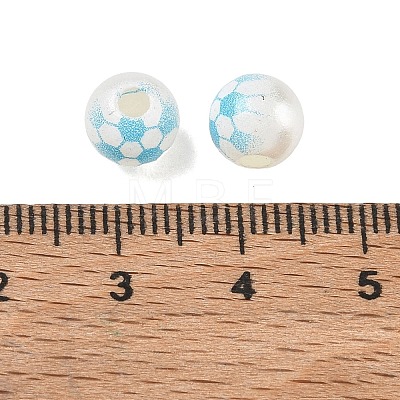 Sports Printed ABS Plastic Beads PL-CBA1C22-09-1