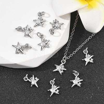 SHEGRACE Brass Micro Pave Clear Cubic Zirconia Charms XGRQ2O889-419P-1