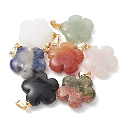 Natural Mixed Gemstone Pendants PALLOY-JF05213-1