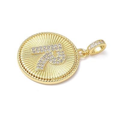 Brass Micro Pave Clear Cubic Zirconia Pendants KK-L253-17G-R-1