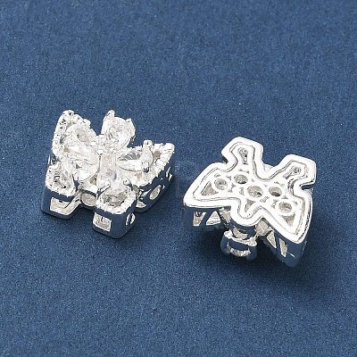 Brass Micro Pave Cubic Zirconia Beads KK-C155-02S-01-1