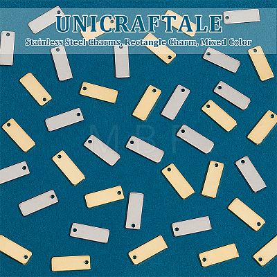 Unicraftale 100Pcs 2 Colors 201 Stainless Steel Charms STAS-UN0054-26-1