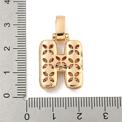 Brass Micro Pave Clear Cubic Zirconia Pendants KK-B099-01G-H-1