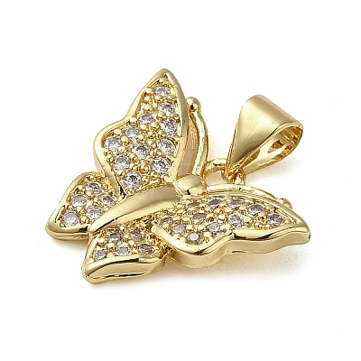 Brass Micro Pave Cubic Zirconia Pendants KK-U005-03C-G-1