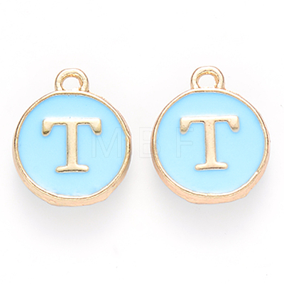 Golden Plated Alloy Enamel Charms X-ENAM-S118-04T-1