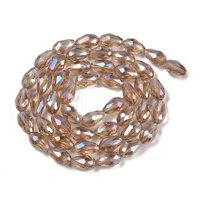 Transparent Electroplate Glass Beads Strands EGLA-N013-T6mm-B23-1