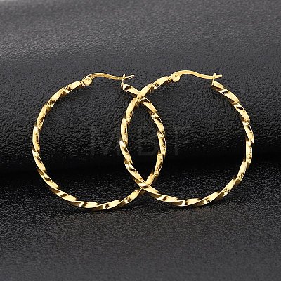 Stainless Steel Hoop Earrings STAS-TAC0001-11B-G-1