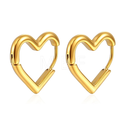 Heart Titanium Steel Hoop Earrings PW-WG7B21D-01-1