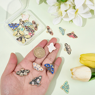 24Pcs 12 Styles Alloy Enamel Pendants ENAM-BM0001-46-1